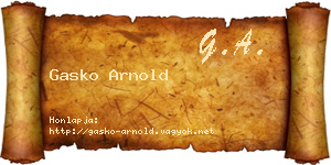 Gasko Arnold névjegykártya